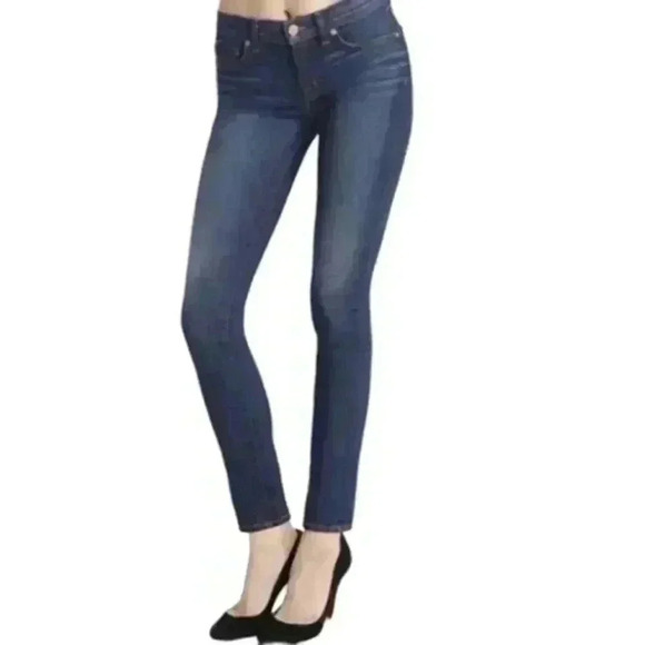 J BRAND 811 Mid-Rise Skinny Jeans Embrace Dark Wash Blue Zip Fly Women's size 28 - Picture 1 of 13